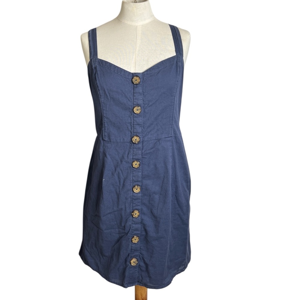 Abercrombie & Fitch Navy Button-Front Mini Dress